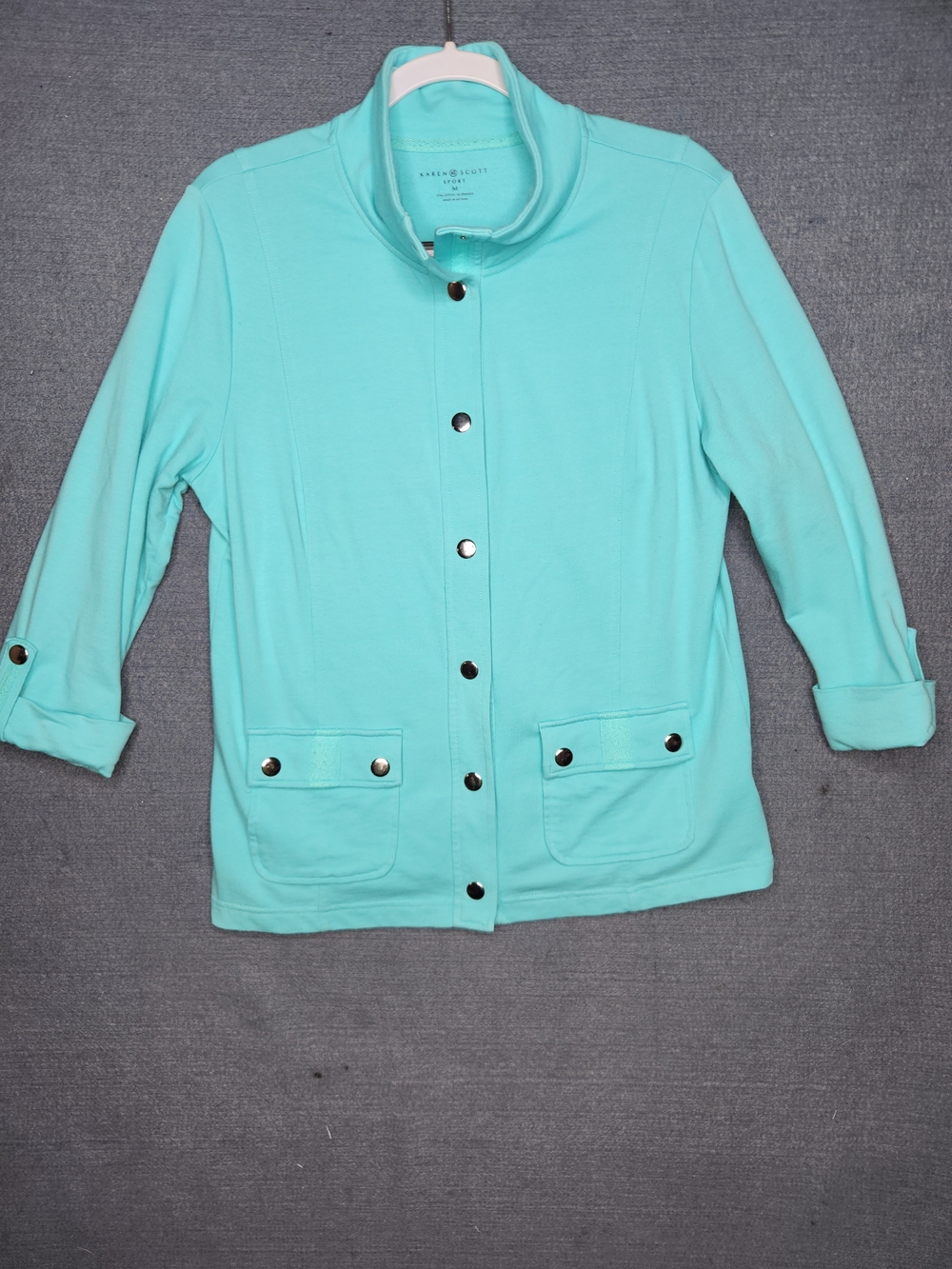 KAREN SCOTT Mint Button-Front Jacket